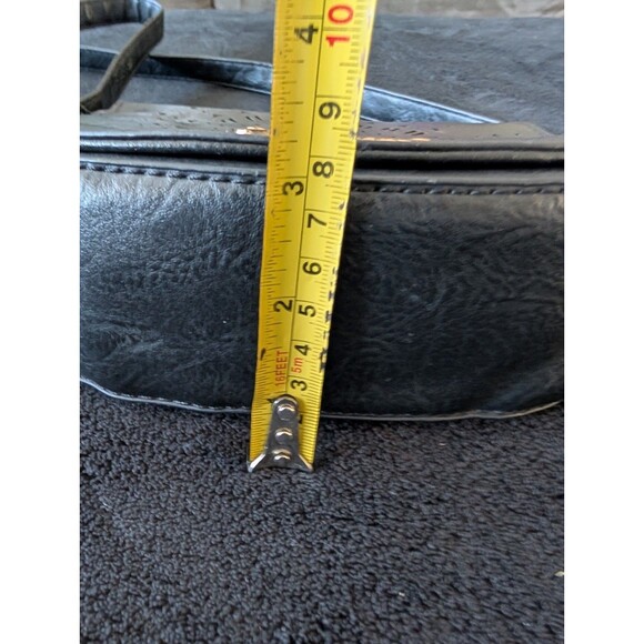 Vintage Y2K Mudd Crossbody Sunburst Perforated Purse 9" Faux Leather Boho Chic - Picture 12 of 13